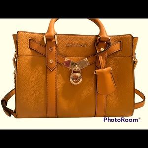 Michael Kors Nouveau Hamilton small pebbled leather satchel